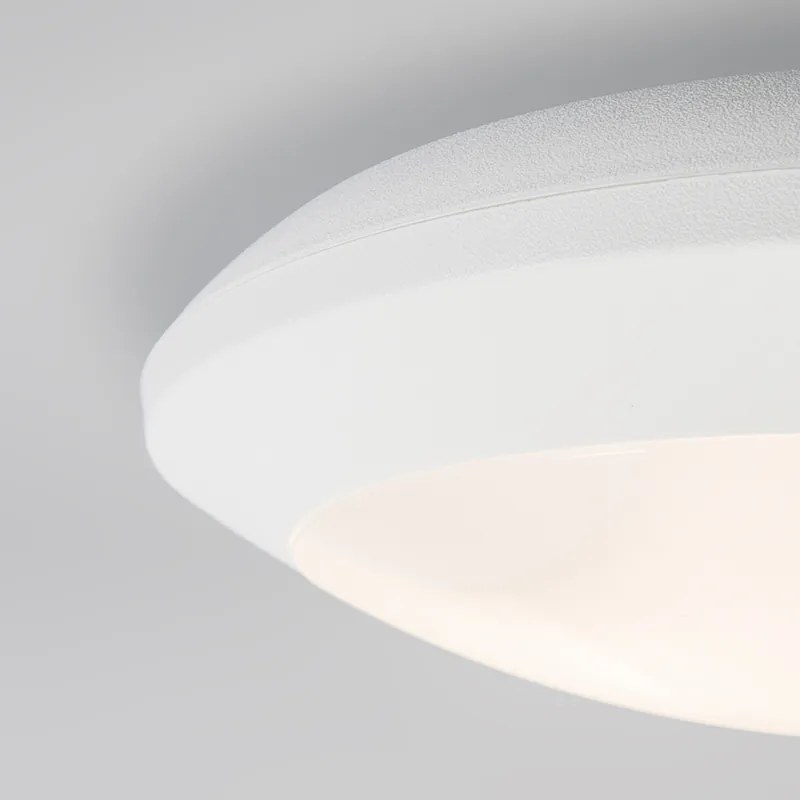 Buitenlamp met schemerschakelaar / dag-nacht sensor met bewegingsmelder Plafonnière wit met bewegingssensor IP65 - Umberta Modern E27 IP65 Buitenverlichting rond