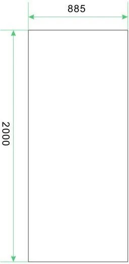 Mueller Slimline glaswand 90x200cm met overloop van helder naar spiegel rookglas