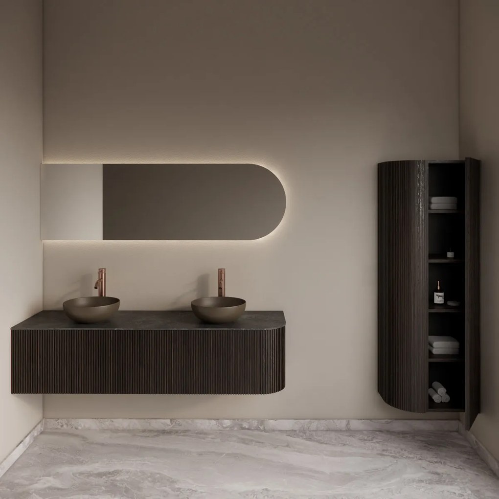 Gliss Design Alluro kolomkast 160cm met ronding links ebony