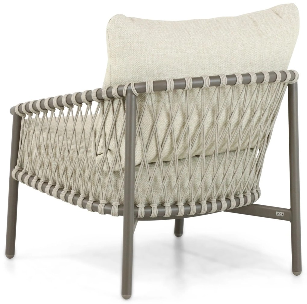 Stoel en Bank Loungeset 5 personen Aluminium/rope Taupe 4 Seasons Outdoor Allora/Salerno