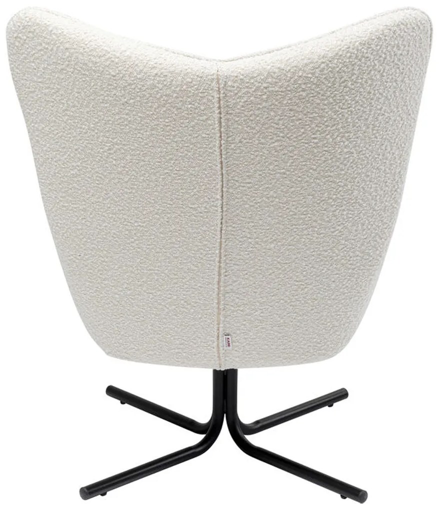 Kare Design Oscar Draaibare Fauteuil Boucle Creme Met Hoge Rug