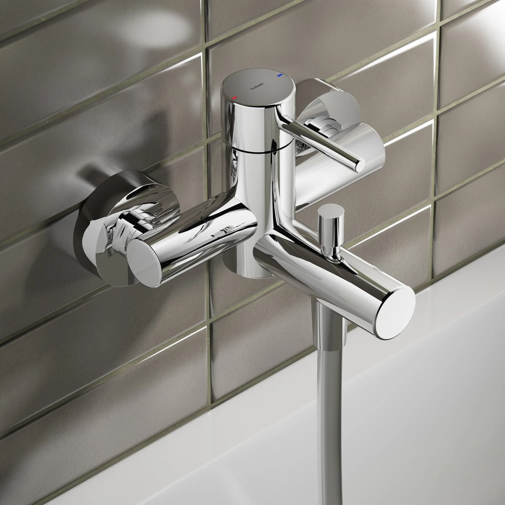 Hotbath Buddy/ Laddy Opbouw Badkraan Geborsteld Nikkel B030