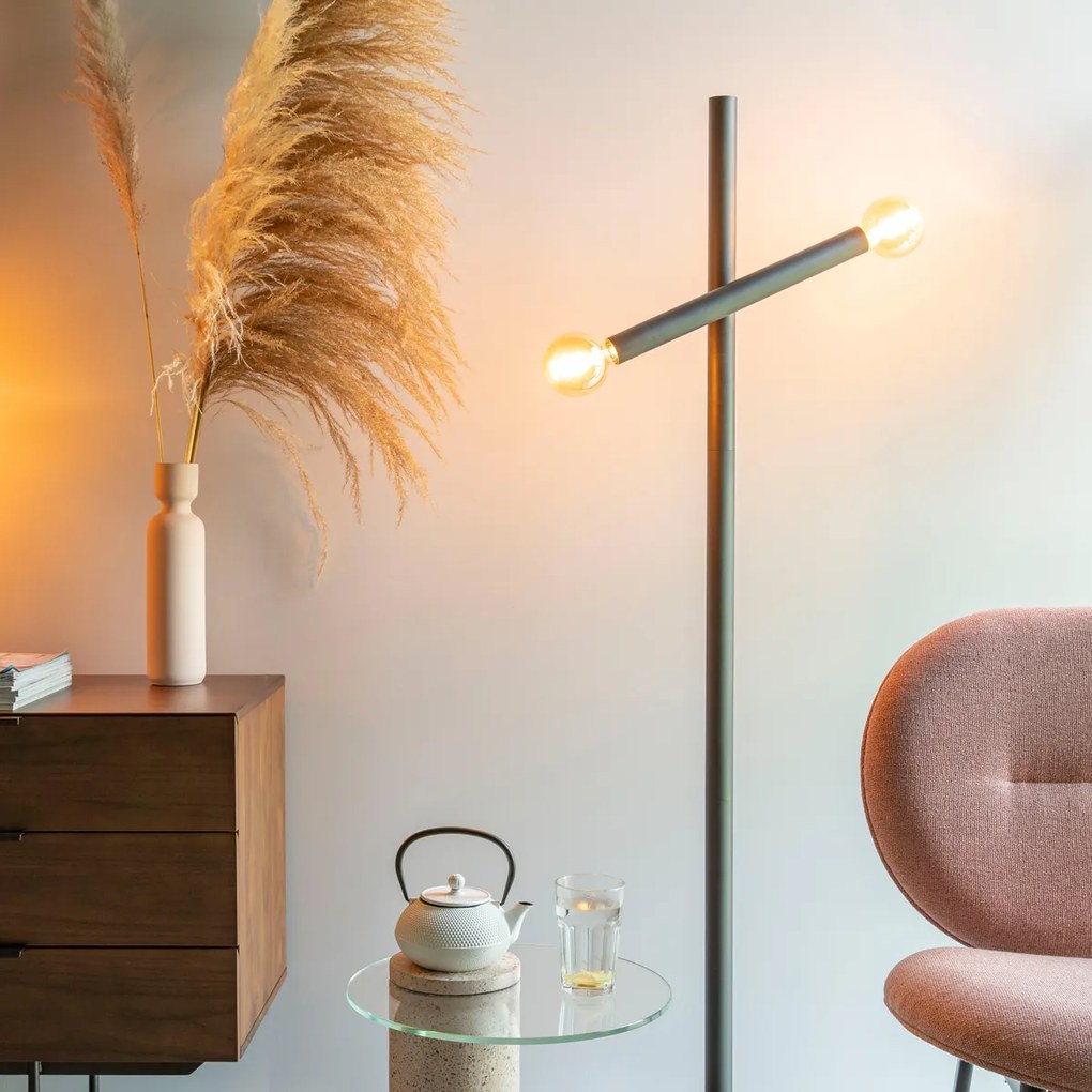 Zuiver Hawk Design Vloerlamp Mat Zwart