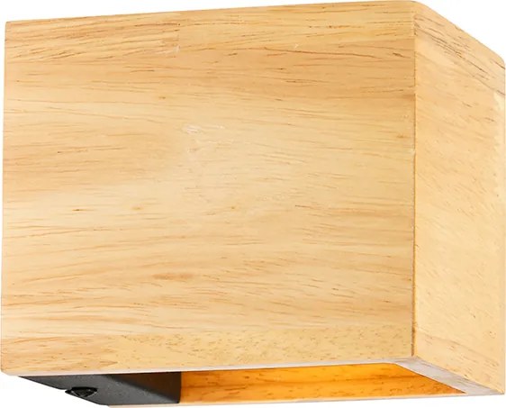 Smart wandlamp eiken hout incl. Wifi G9 - Transfer