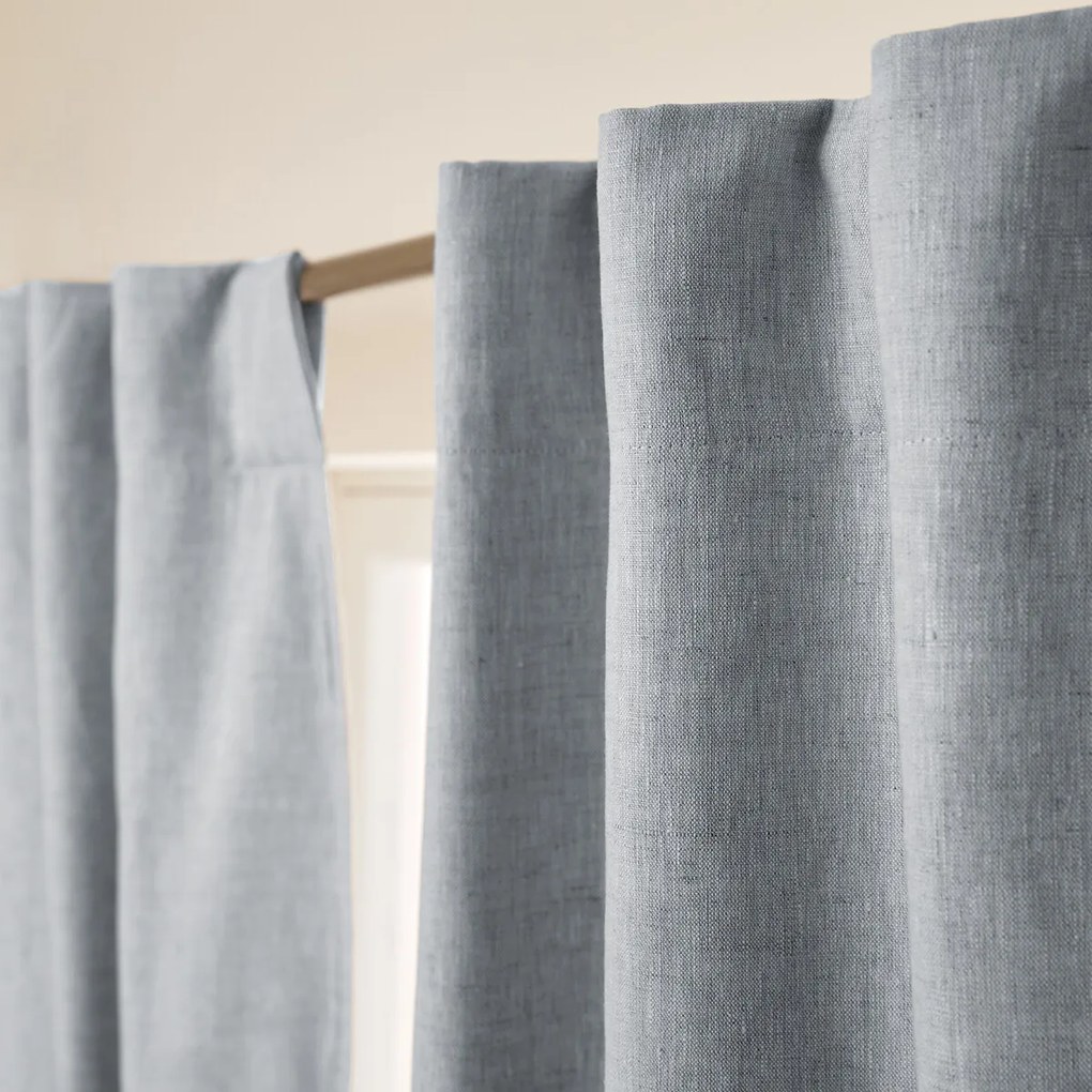 Verduisteringsgordijn van gewassen linnen, verborgen lipjes, Private