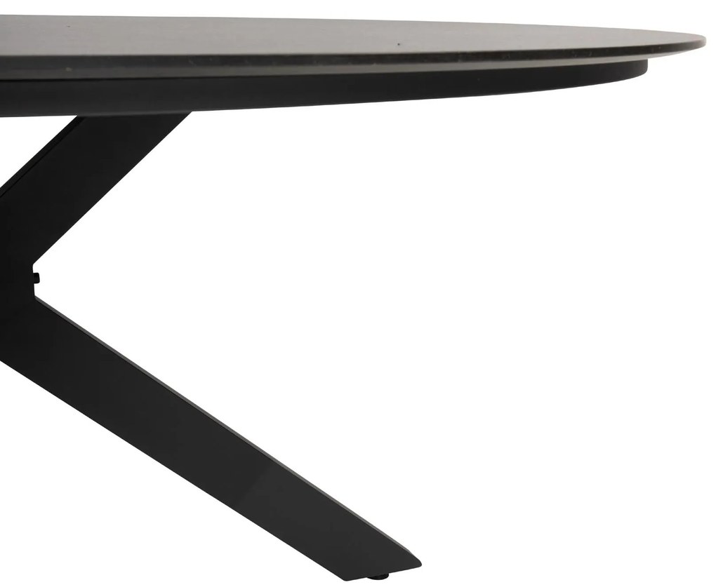 4 Seasons Outdoor Locarno tafel Slate antraciet met HPL blad Ø 160 cm SALE Tuintafel   antraciet weerbestendig