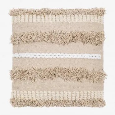Vierkant Katoenen Kussen (50x50cm) Punet Beige – Linnen - Sklum