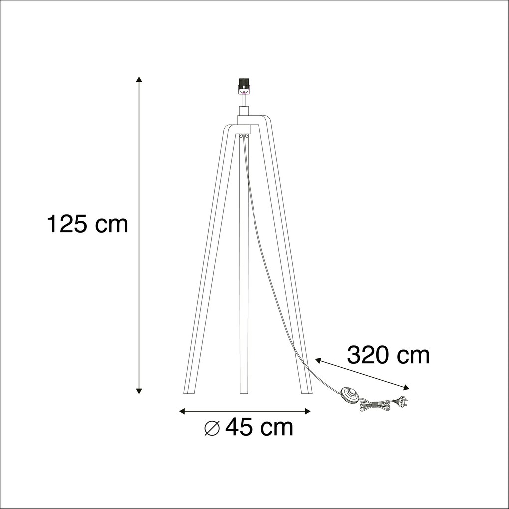 Landelijke vloerlamp tripod zwart - Puros Landelijk / Rustiek, Modern Binnenverlichting Lamp