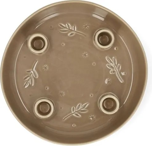 Kaarsenhouder voor 4 kaarsen, porselein, lichtbruin, 23 cm
