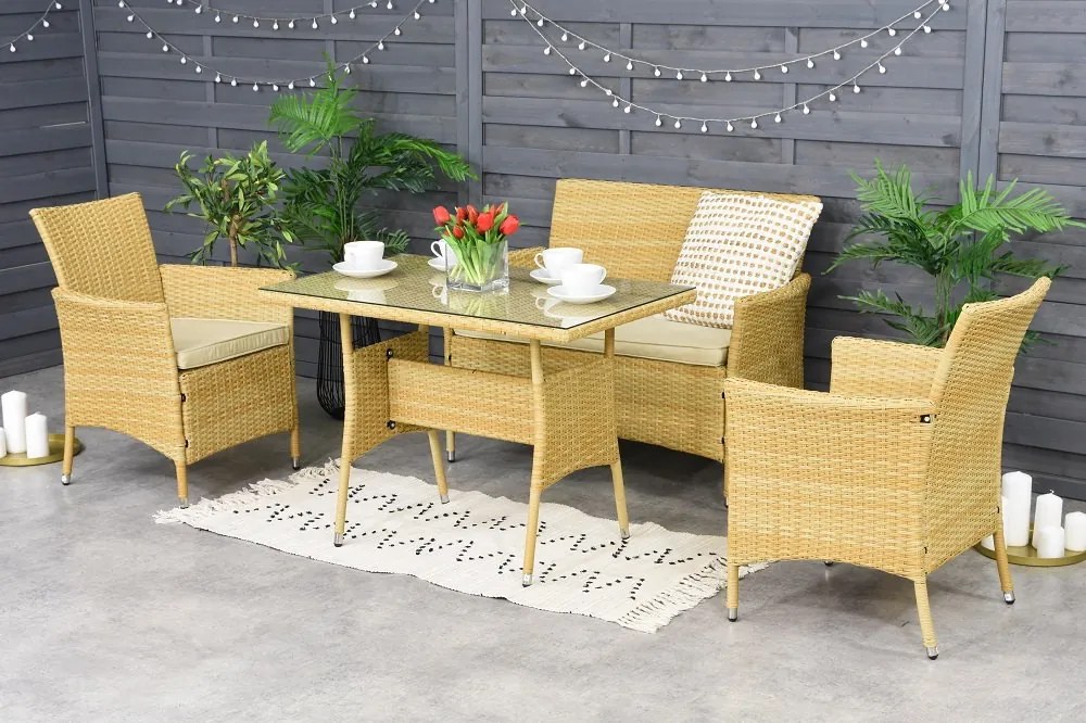 Valetta Garden Point beige technorattan tuinmeubelen