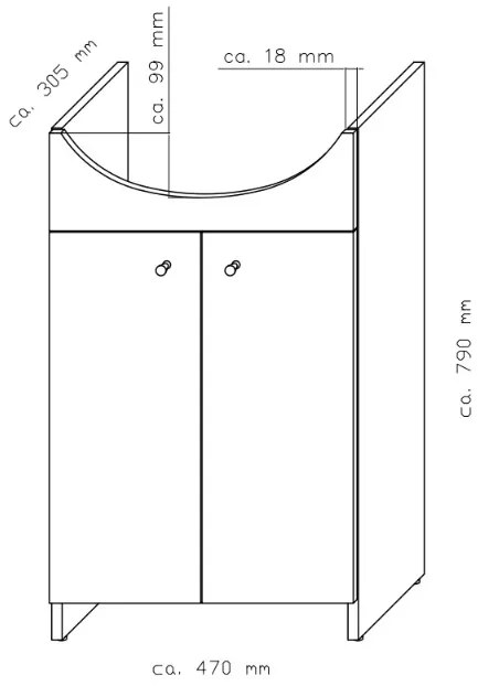 Plazan Basic badkamermeubel 50cm eiken