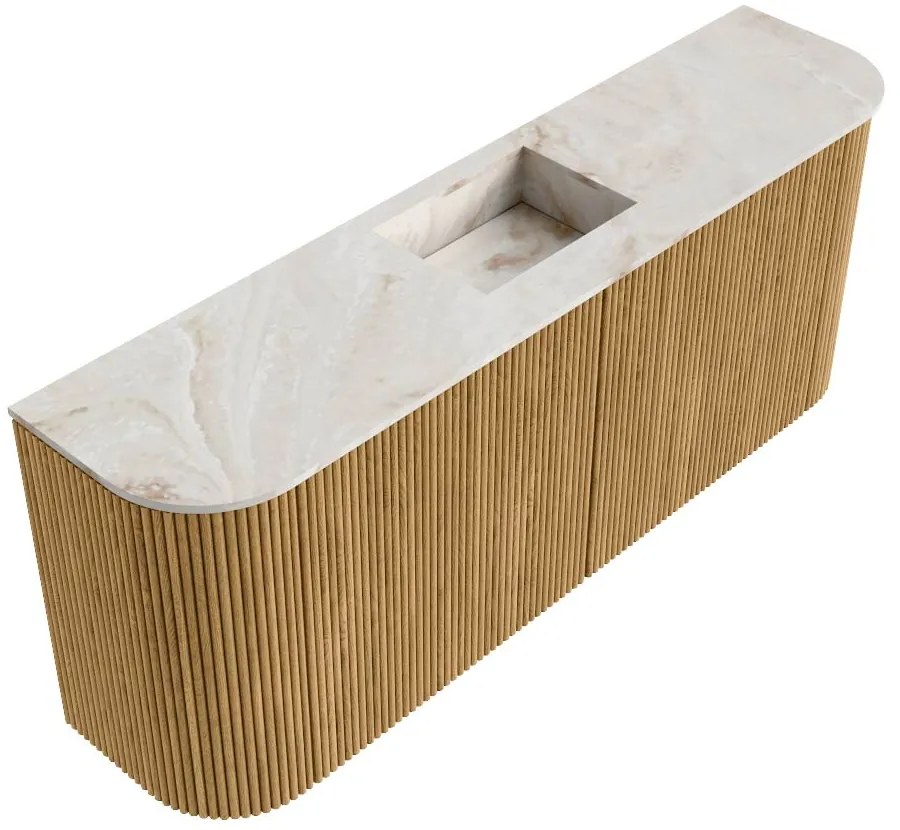 Mondiaz Joya DLux 105cm toiletmeubel ronding links/rechts oak met wastafel faye midden zonder kraangat frappe