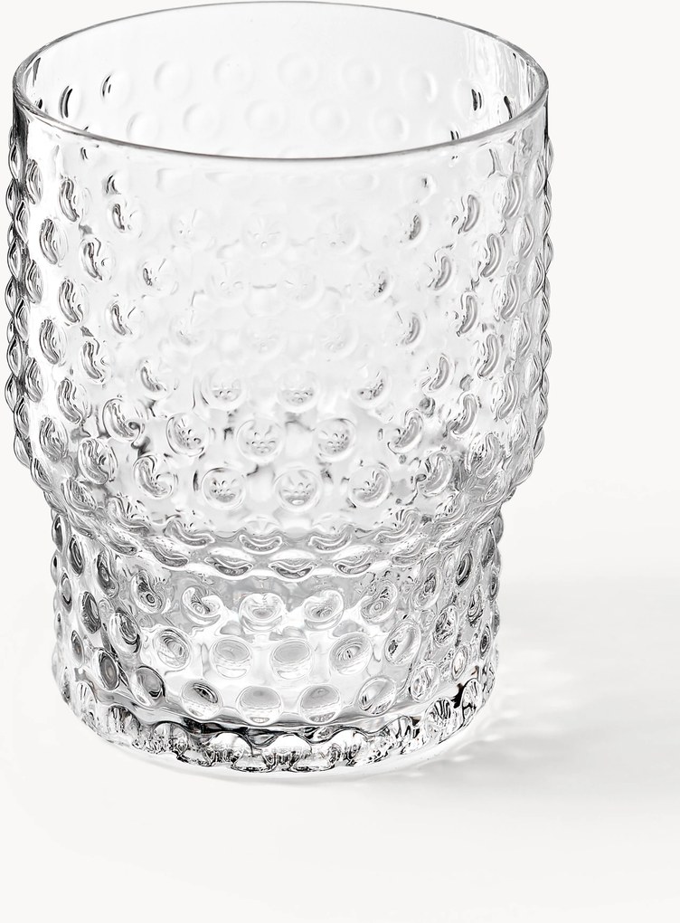 Mondgeblazen tumblers Vetro met reliëfpatroon, 4-delig