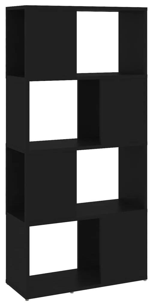 vidaXL Boekenkast/kamerscherm 60x24x124,5 cm spaanplaat zwart