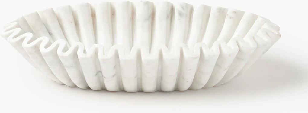 Handgemaakte ovale decoratieve schaal Santorini van marmer, B 35 cm