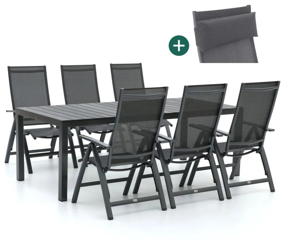 Bellagio Avenza/Fidenza 220cm dining tuinset 7-delig verstelbaar