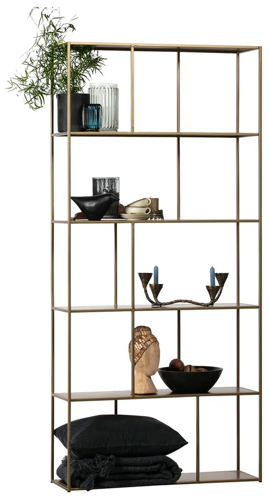 BePureHome Valued Stellingkast Van Antiek Messing - 90x30x196cm.