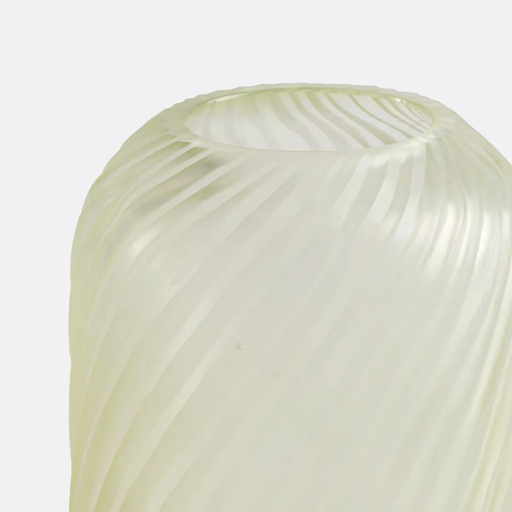 Vaas in geribbeld glas H13 cm, Azea