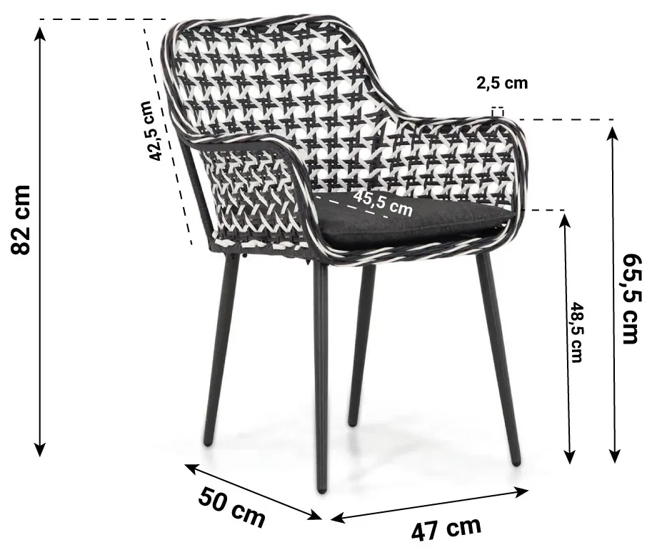 Domani Furniture Emory Dining Tuinstoel Wicker Zwart