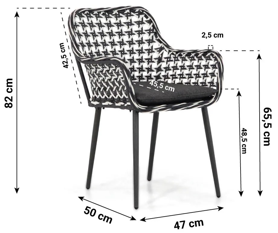 Tuinset Ronde Tuintafel 125 cm Wicker Grijs 4 personen Domani Furniture Emory/Ancona