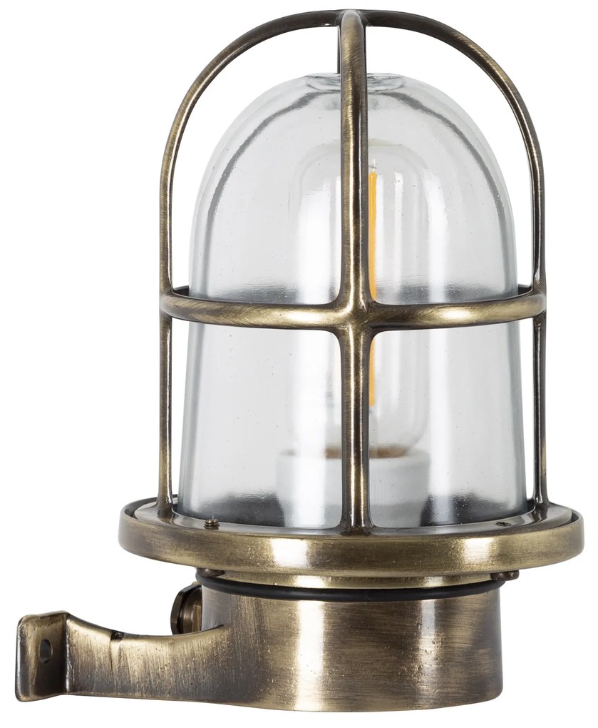 Scheepslamp Caspian II Brons Helder Glas