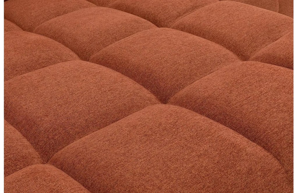 Goossens Excellent Bank Kubus - 30 X 30 Cm Stiksel bruin, stof, 1,5-zits, modern design met chaise longue links