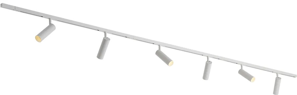 Modern railsysteem met 6 Spot / Opbouwspot / Plafondspots wit 1-fase - Slimline Uzzy Modern GU10 Binnenverlichting Lamp