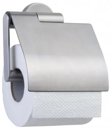 Boston toiletrolhouder met klep RVS geborsteld