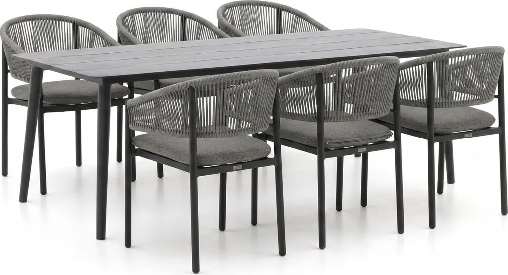 + 10% kassakorting | Diningset Bellagio  | 6 personen aluminium | Tuinset stapelbaar | 7-delig | Kees Smit Tuinmeubelen