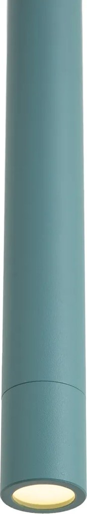 Moderne hanglamp blauw met ingebouwde plafondplaat - Chuba