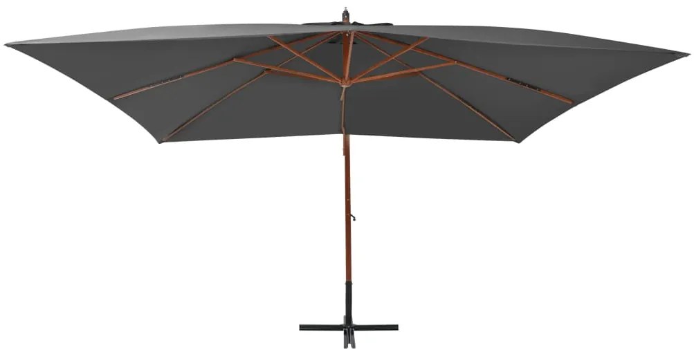 vidaXL Zweefparasol met houten paal 400x300 cm antraciet