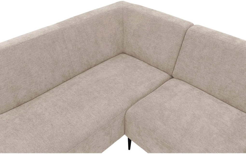 Goossens Hoekbank Tiolo Met Relaxfunctie En Hoofdsteun bruin, stof, 3-zits, modern design met ligelement links