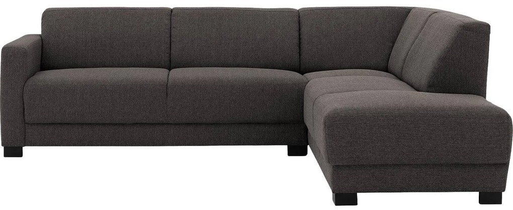 Goossens  My Style donkergrijs, stof, 2,5-zits, stijlvol landelijk met chaise longue rechts