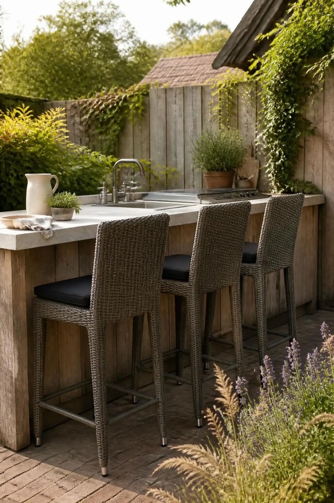 Garden Collections York Barchair Kubu Wicker Taupe