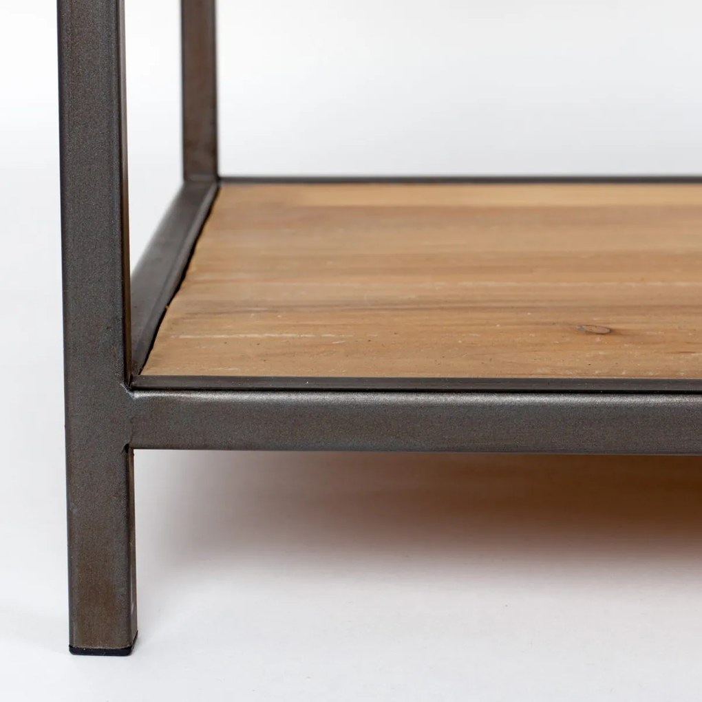 Ladenkast Metaal En Hout - 70x38x90cm.