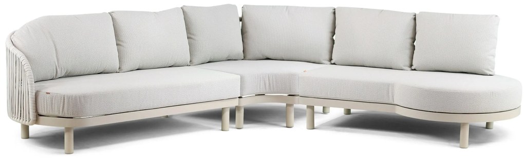Hoek loungeset 5 personen Aluminium/rope Taupe  Santika Furniture Santika
