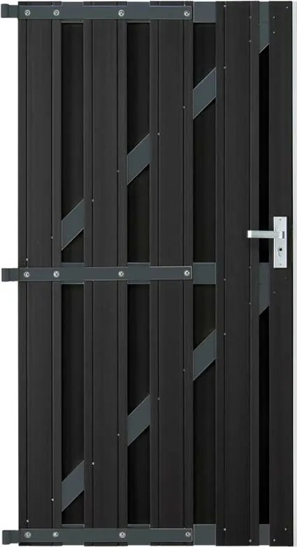 Tweedekans - Tuindeur composiet Stijl antraciet met antra alu frame incl. beslag (90 x 180 cm)