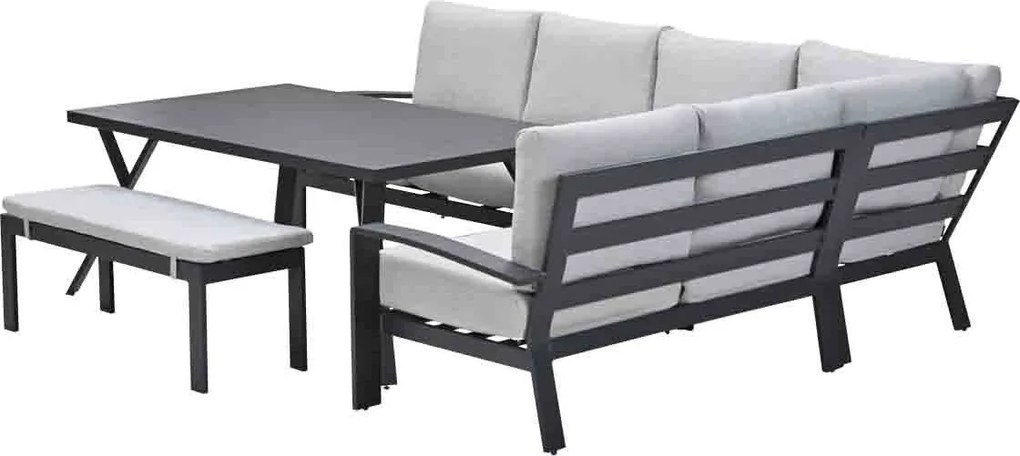 Garden Impressions Camilo lounge dining set 6-delig rechts - donker grijs