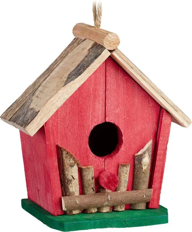 Vogelhuisje decoratie - hout - vogelhuis - houten huisje - hangend - klein