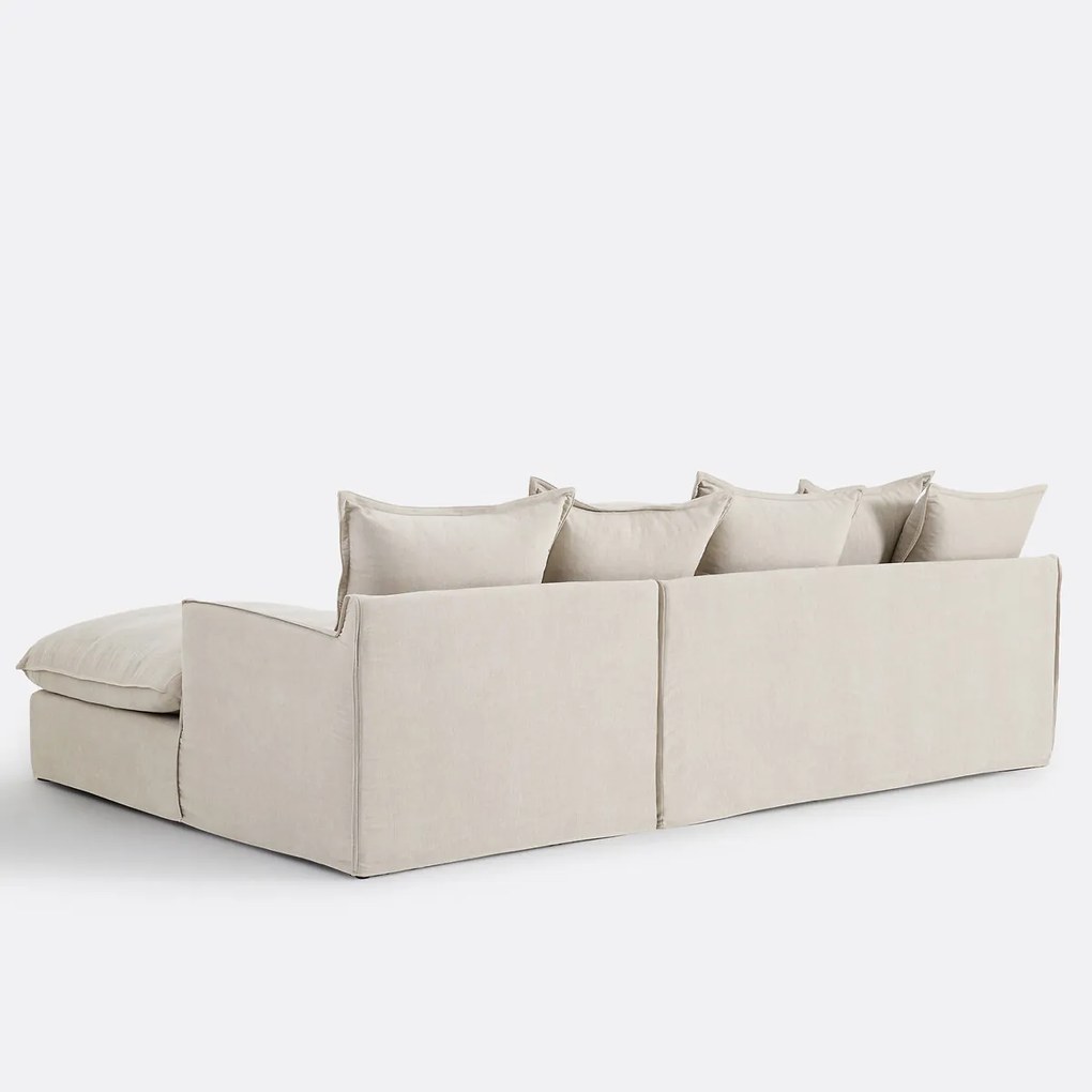 Hoekbank rechts, met afneembare hoes, 4-zits, in gemêleerd polyester, ODNA