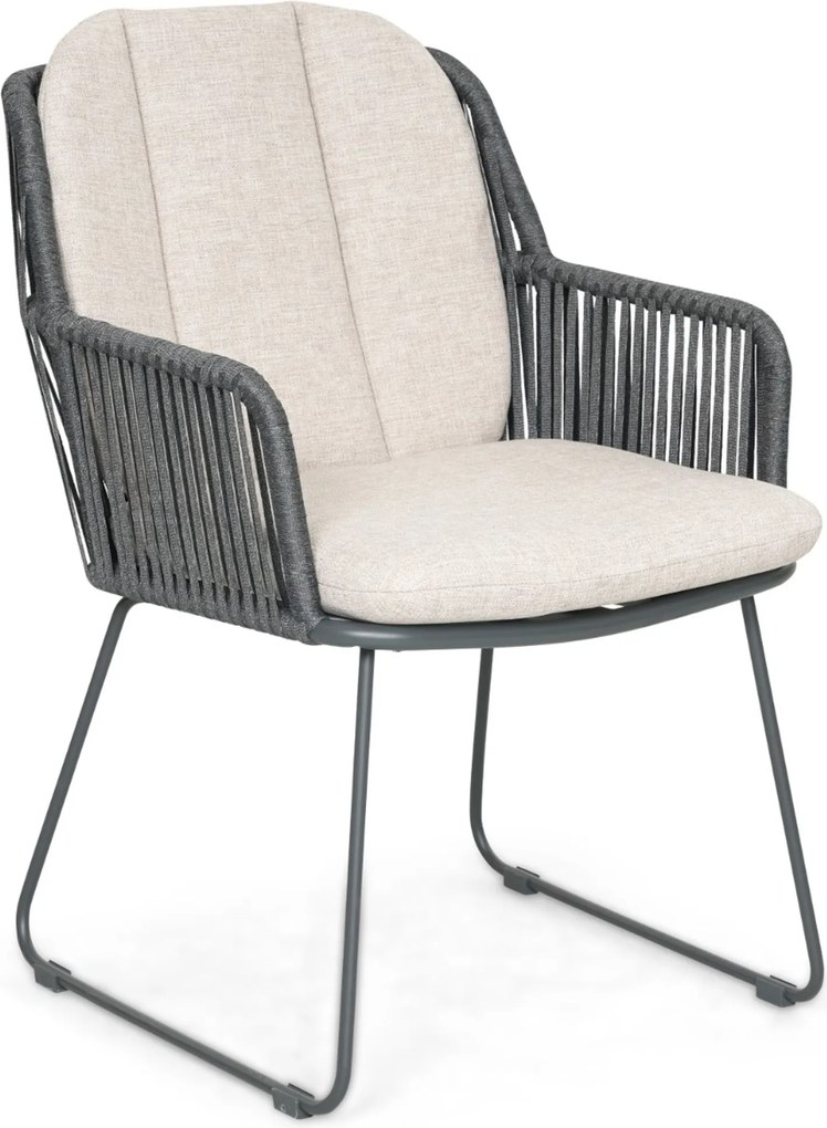 Tuinset 4 personen 180 cm Rope Grijs Domani Furniture Trivento/Camila