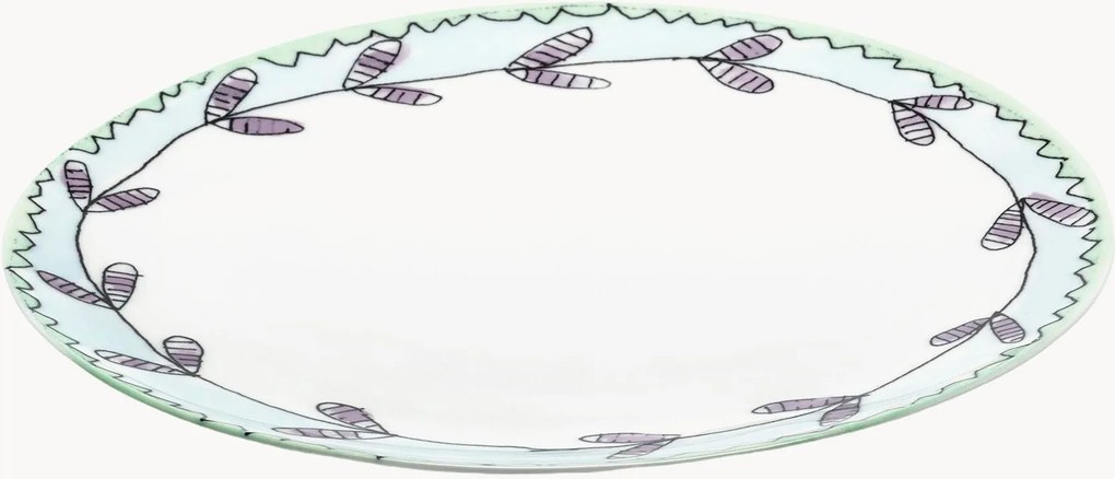 Ontbijtborden Midnight Flowers van Fine Bone China, 2-delig