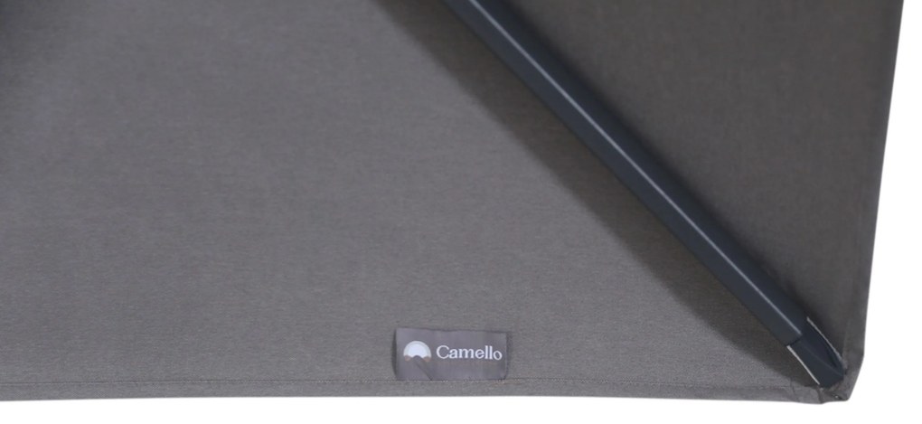 Zweefparasol 3x3m S2 Excellent (antracite frame) (excl. voet) Taupe-naturel-bruin Camello Luna
