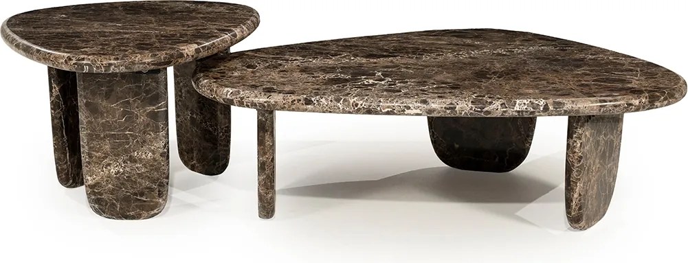 Lage Salontafel Bruin Marmer - 100 X 85cm.