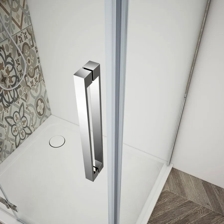 Gelco Trinity douchedeur 90cm rechts met mat glas chroom