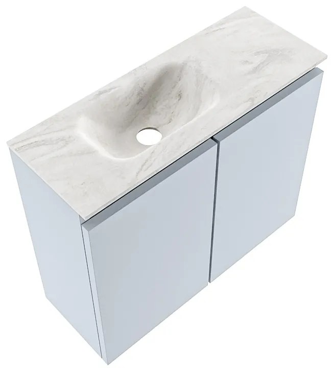 Mondiaz Ture DLux toiletmeubel 60cm clay met wastafel ostra links met kraangat