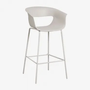 Set Van 2 Hoge Tuinkrukken Van Polypropyleen En Staal Alanys ↑75 Cm & Grijsachtig Wit - Sklum