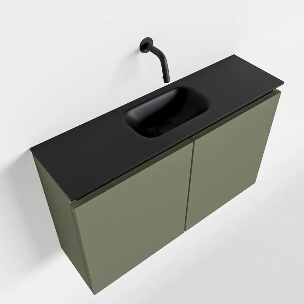 Mondiaz Ture 80cm toiletmeubel army met wastafel urban midden geen kraangat