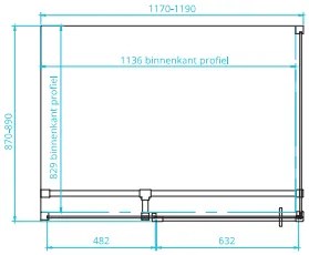 van Rijn ST05 douchecabine chroom 120x90cm