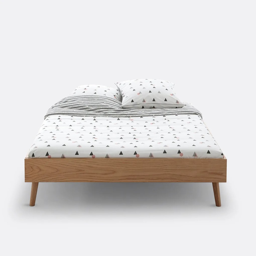 Bed met lattenbodem, eikenfineer, Miji